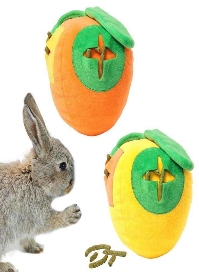 Hollima 2Pcs Rabbit Foraging Toy with Bell, Snuffle Ball Enrichment Toys for Indoor Bunnies, Washable Feed Game Supplies for Bunnies Boredom, Rabbit Puzzle Balls - Image 1
